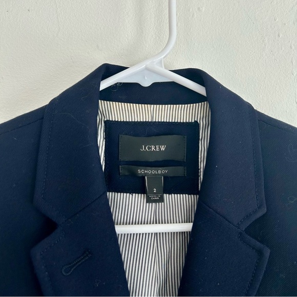 J. Crew Navy Blue Schoolboy Blazer - Wool Blend with Gold Buttons, Size 2 - Picture 3 of 5